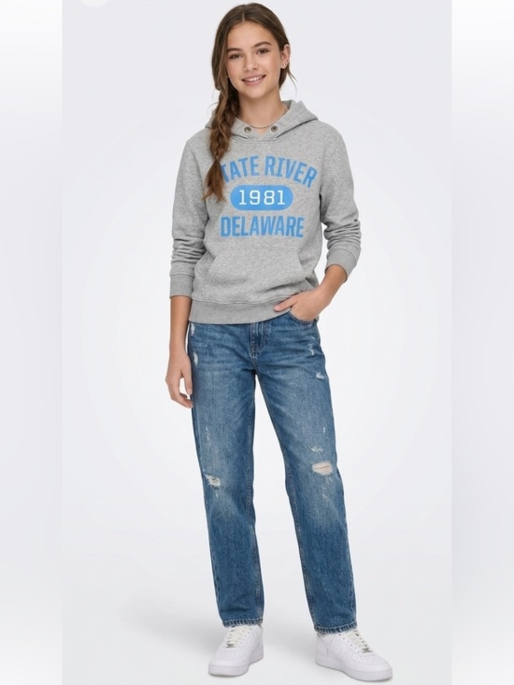 H&M Gray & Blue State River 1981 D
Hoodie Sweatshirt Size 14 Years Cotton
